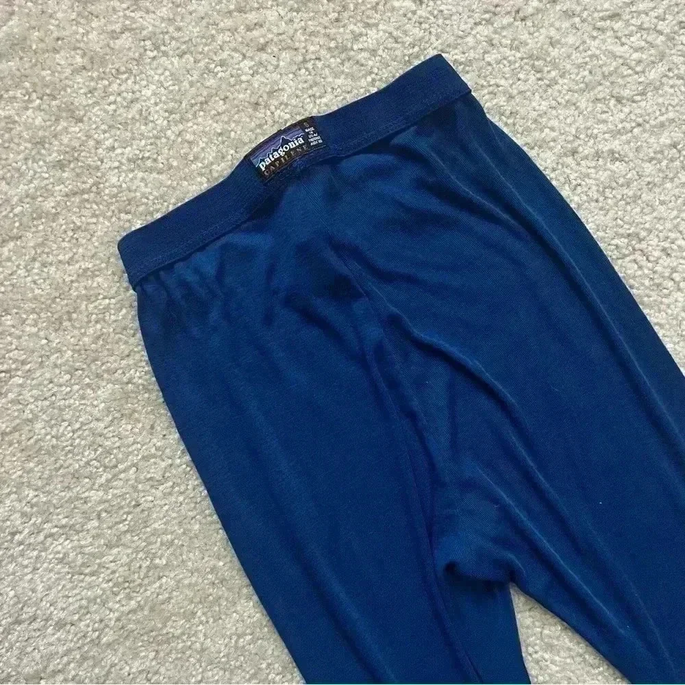 Patagonia Capilene Base Layer Leggings Blue Wm Sz Small Light Weight Polyester